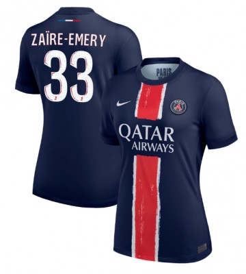 Paris Saint-Germain Warren Zaire-Emery #33 Primera Equipación Mujer 2024-25 Manga Corta